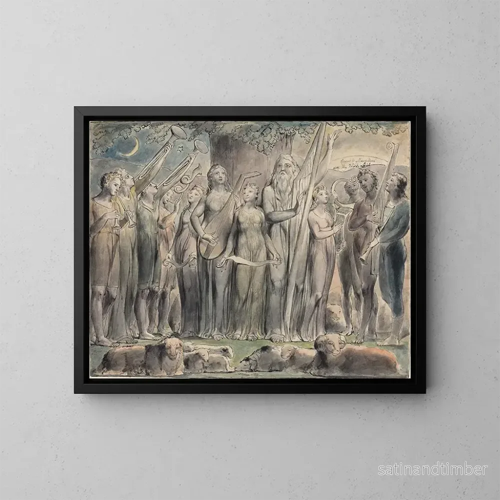 Reproduktion av målningen Job och hans familj återställda i välstånd – William Blake Reproduktion av målningen Job och hans familj återställda i välstånd – William Blake