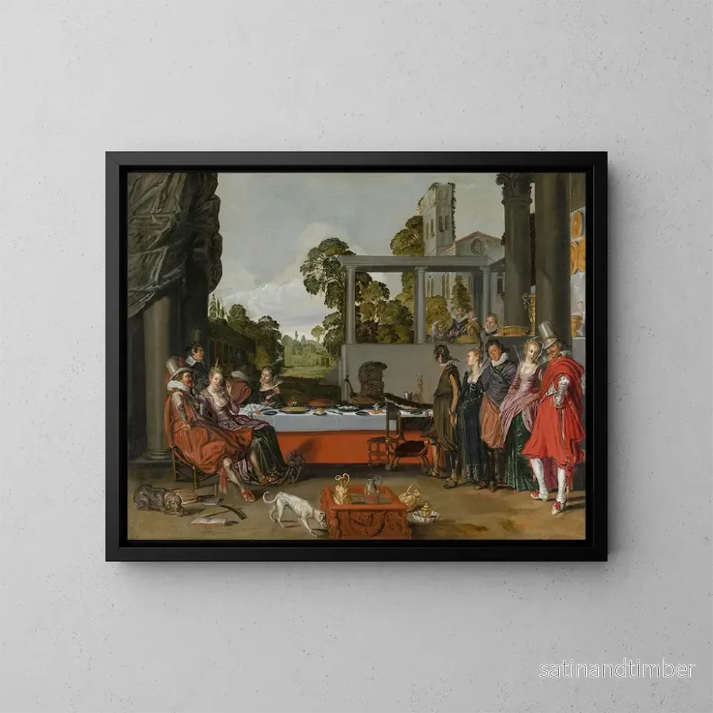 Reproduktion av målningen av det glada sällskapet på en terrass - Willem Pietersz Buytewech