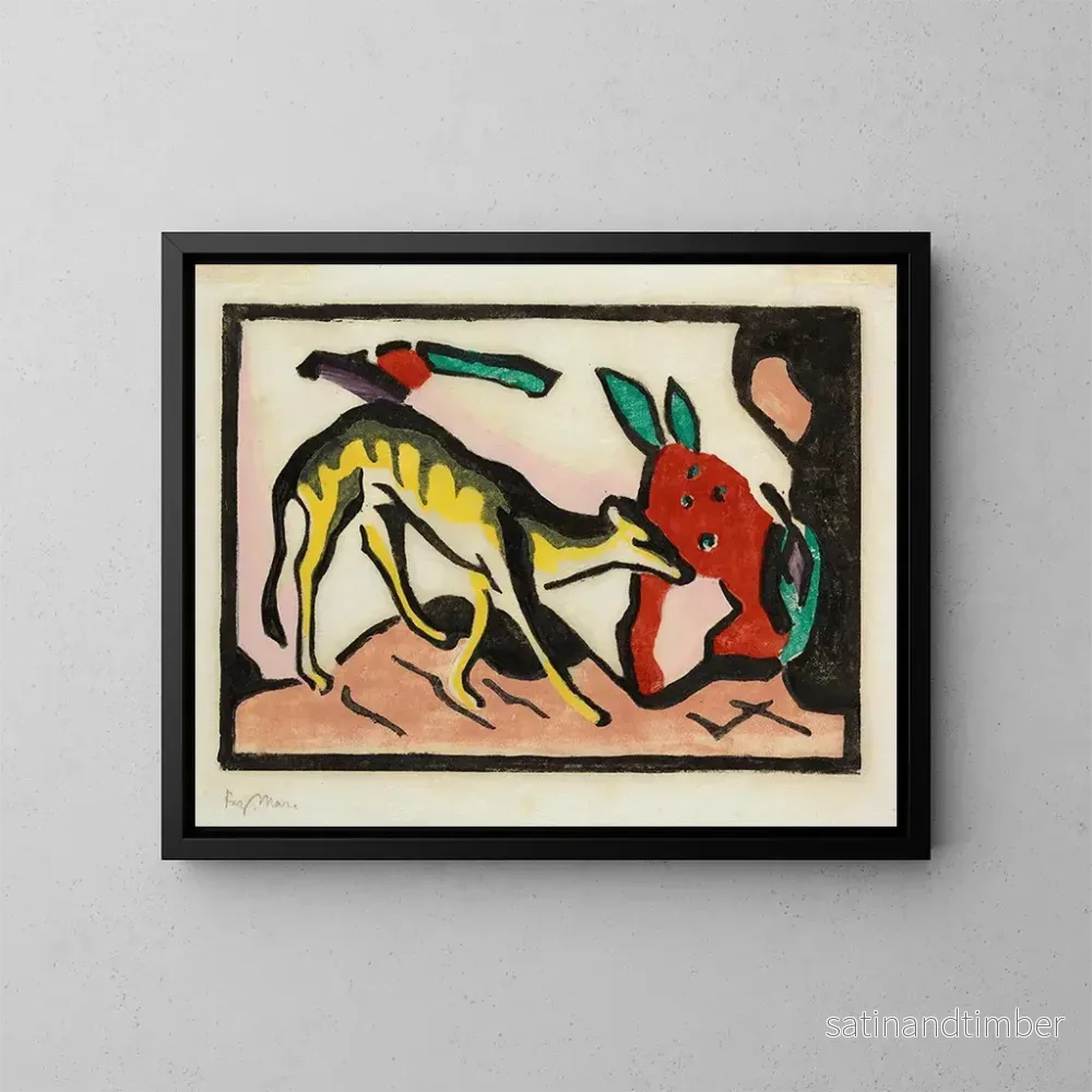Reproduktion av målningen Djur förtrollande - Franz Marc