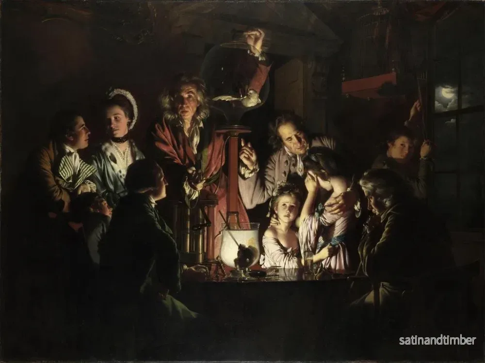 Reproduktion av målningen En erfarenhet av en fågel i en luftpump - Joseph Wright de Derby - Bild 2