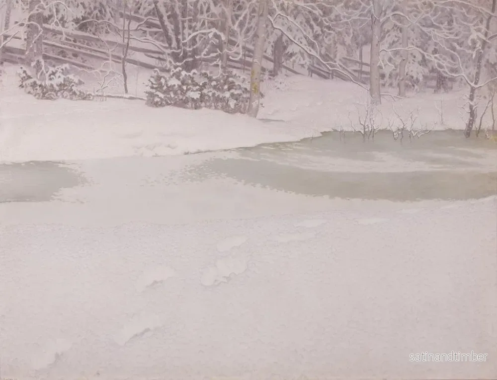 Reproduktion av målningen av nysnö - Gustav Fjstad - Bild 2