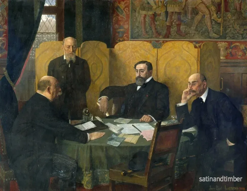 Reproduktion av målningen av Paris säkerhetskommitté och Seine departementet under kriget 1914-1918 - Jean-Paul Laurens - Bild 2