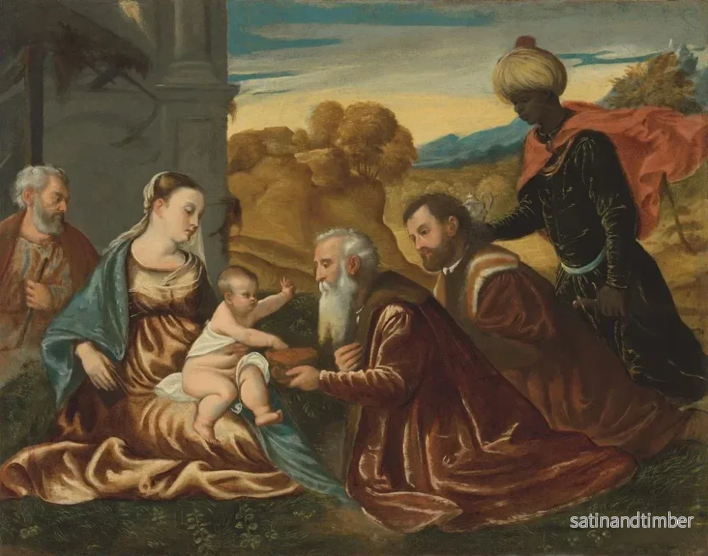 Reproduktion av målningen L'Adoration des Mages - Polidoro da Lanciano - Bild 2