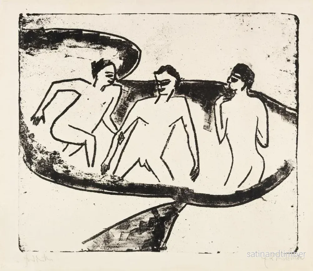 Reproduktion av målningen Tre akter i vattnet vid Moritzburg - Ernst Ludwig Kirchner - Bild 2