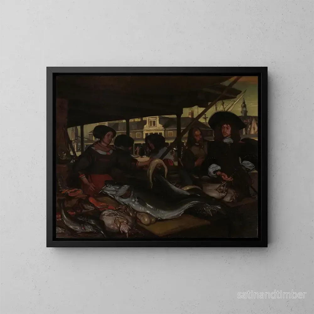 Reproduktion av målningen Den nya fiskmarknaden i Amsterdam – Emanuel de Witte Reproduktion av målningen Den nya fiskmarknaden i Amsterdam – Emanuel de Witte