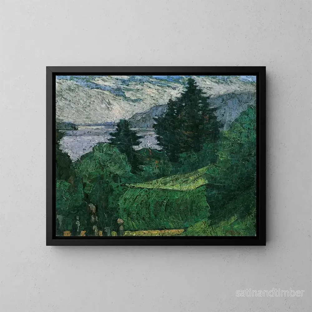Reproduktion av målningen Vue au bord du lac - Ernst Riederer