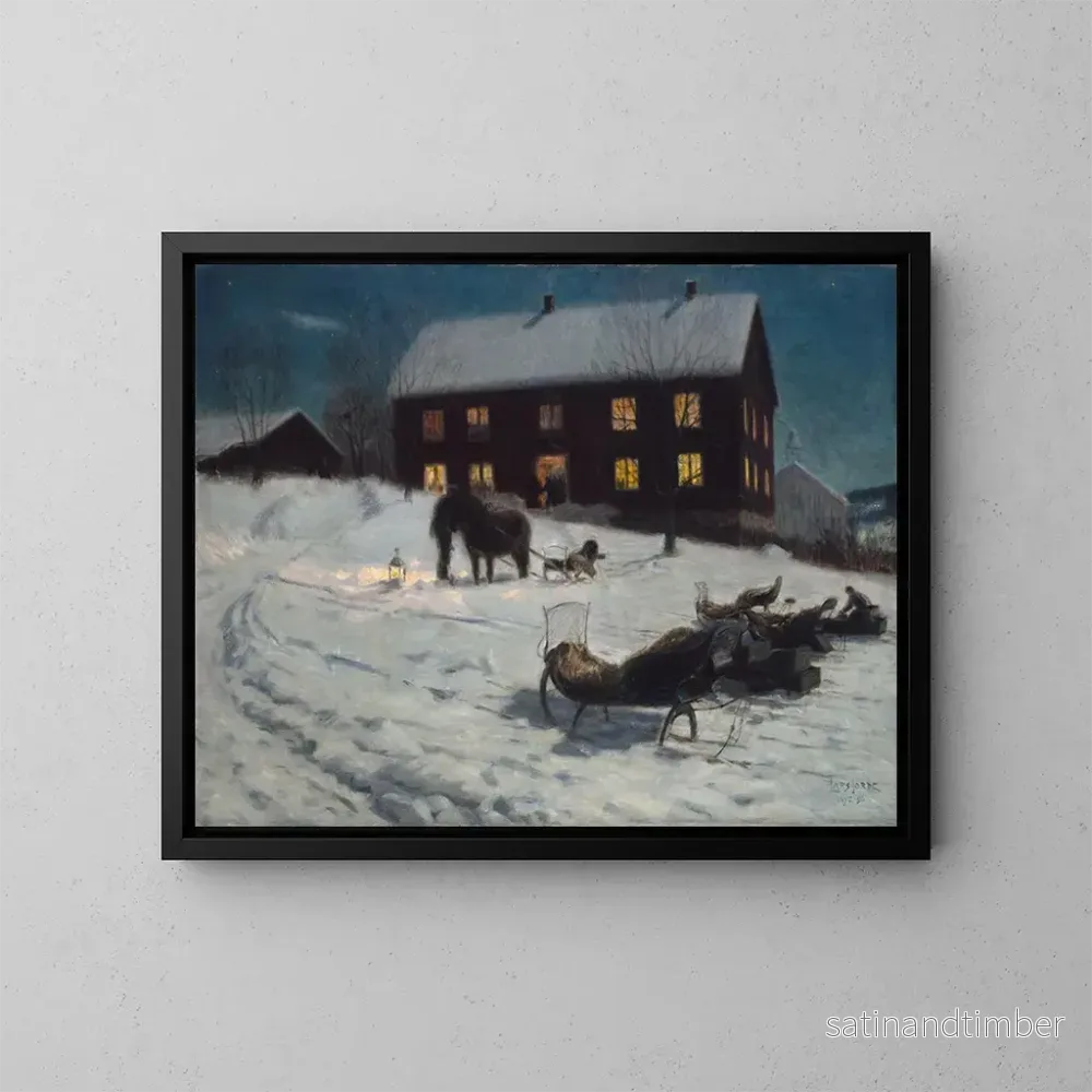 Reproduktion av målningen Julfest - Lars Jorde