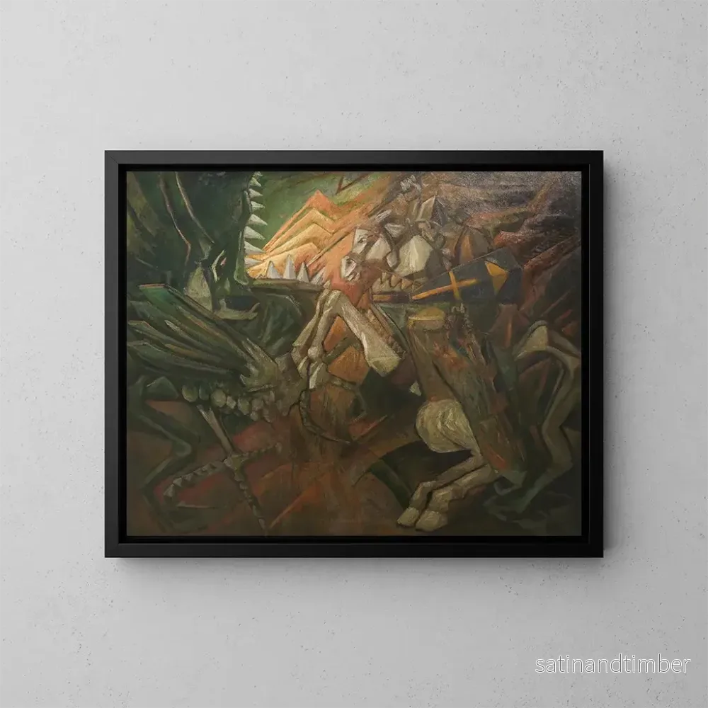 Reproduktion av målningen Saint Georges et le dragon - Jerzy Hulewicz