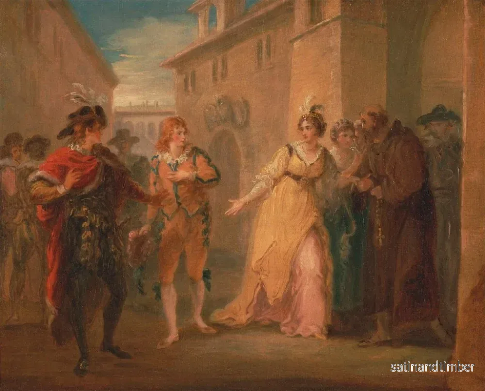 Reproduktion av målningen Världskonsttryck av målning La révélation des fiançailles d'Olivie dans La Nuit des rois, Acte V, Scène i - William Hamilton - Bild 2