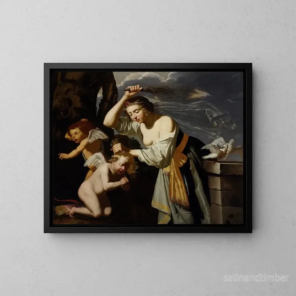 Reproduktion av målningen Vénus châtiant Cupidon – Jan van Bijlert