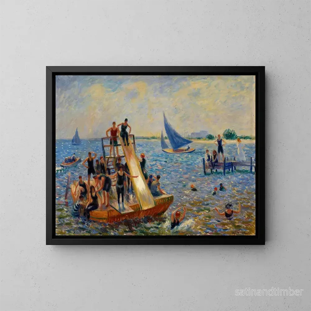 Reproduktion av målningen Le Radeau - William James Glackens