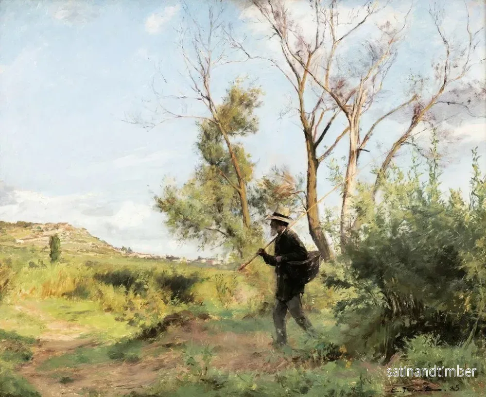 Reproduktion av målningen En porträtt i trä av Pré Pidole - Émile Friant - Bild 2