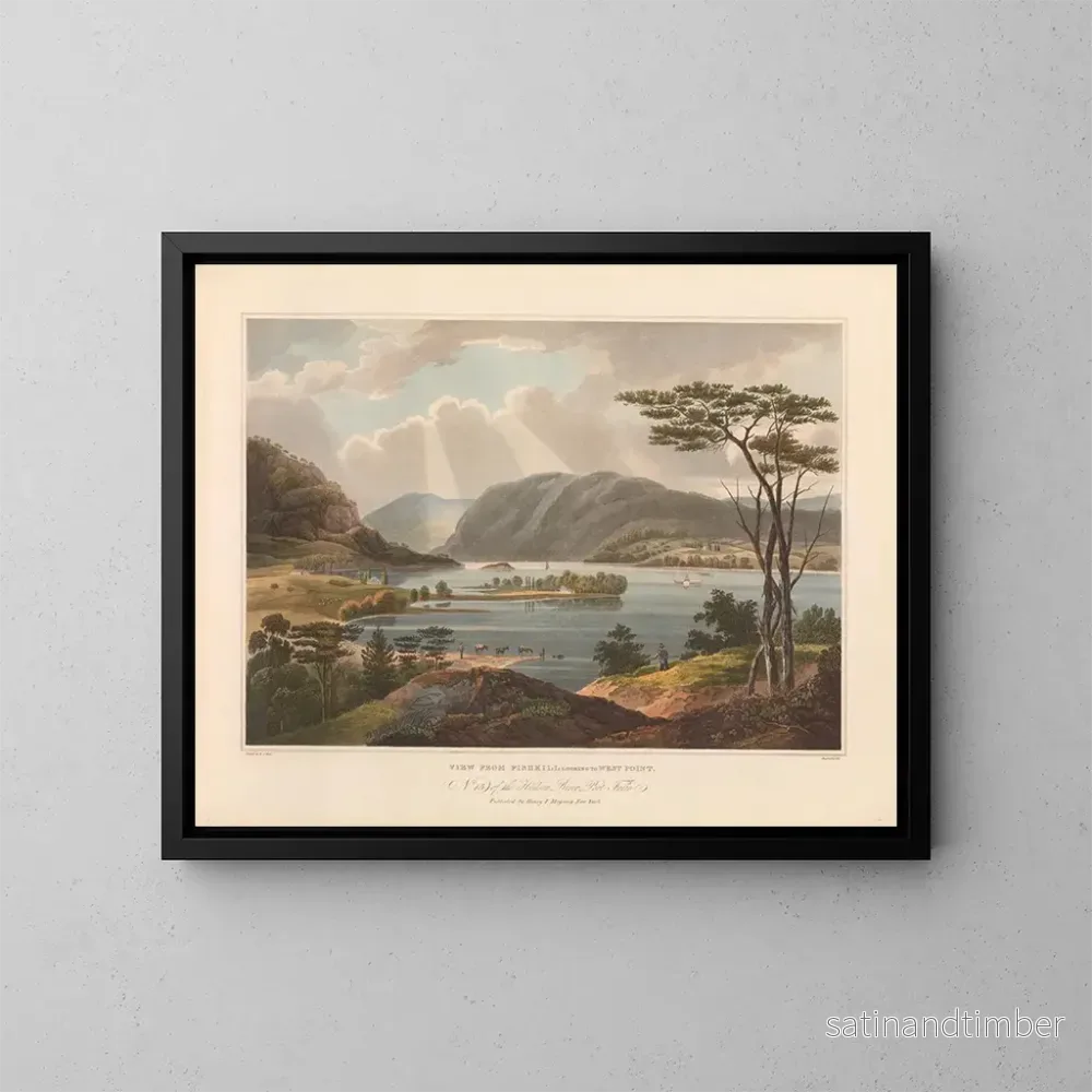 Reproduktion av målningen Vue de Fishkill vers West Point - John Hill