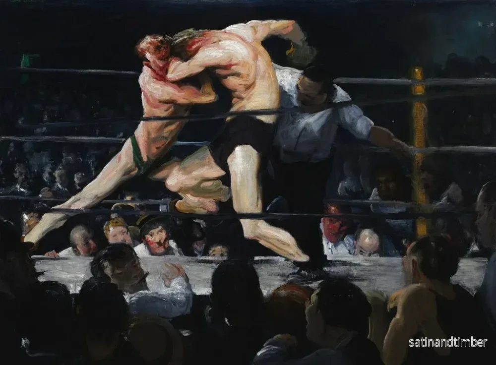 Reproduktion av målningen av Hjort vid Sharkey's - George Wesley Bellows - Bild 2