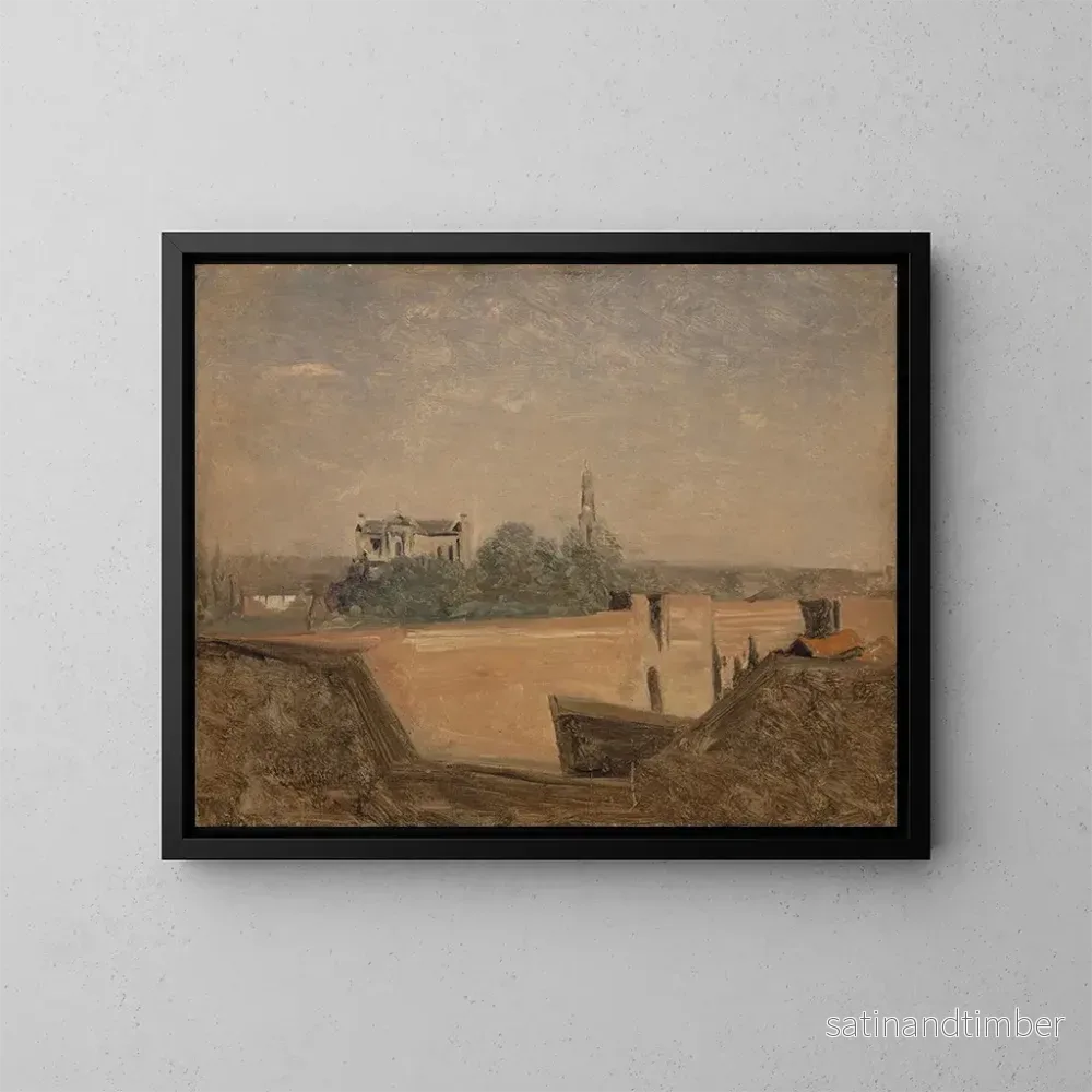 Reproduktion av målningen av Les remparts d'Arras - Jean-Baptiste-Camille Corot