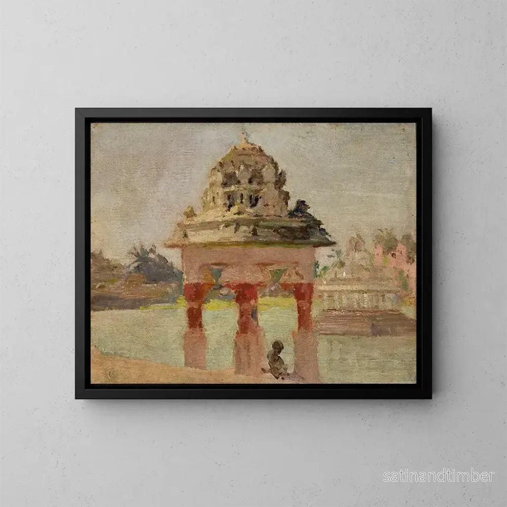 Reproduktion av målningen Temple de Madras avec le bassin sacré - Jan Cybis