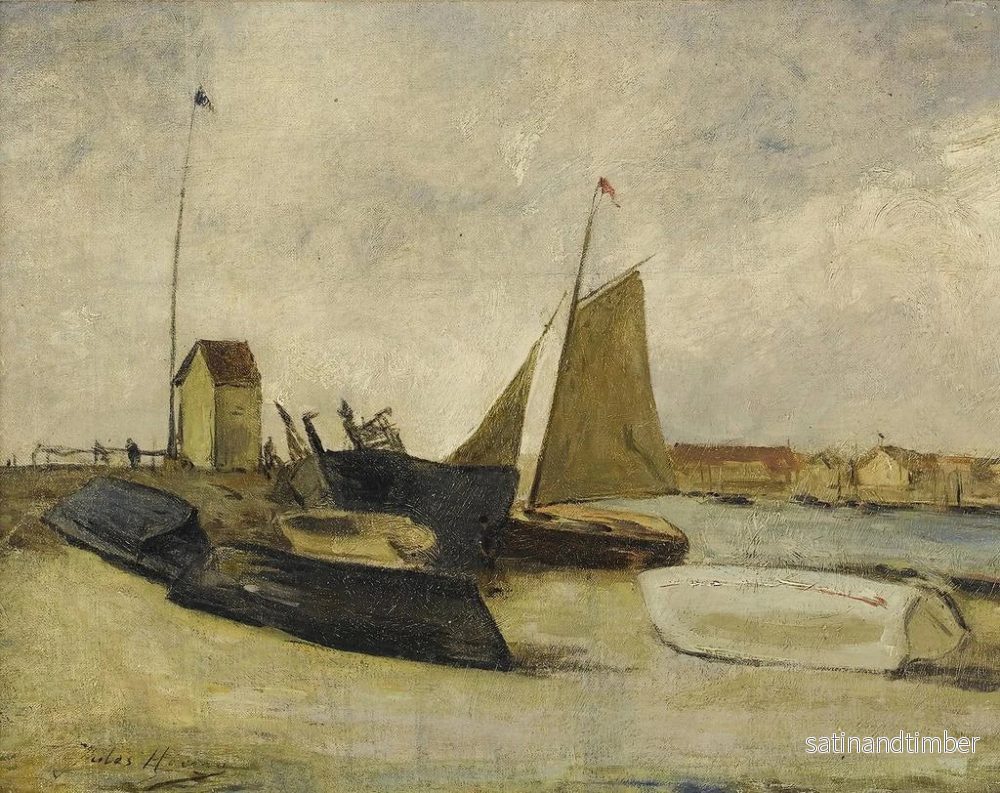 Reproduktion av målningen Båtar i hamn - Jules Héreau - Bild 2