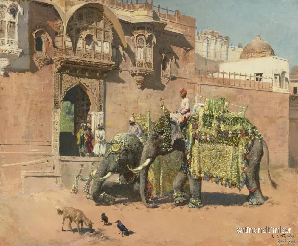 Reproduktion av målningen Les éléphants du Rajah de Jodhpur - Edwin Lord Weeks - Bild 2