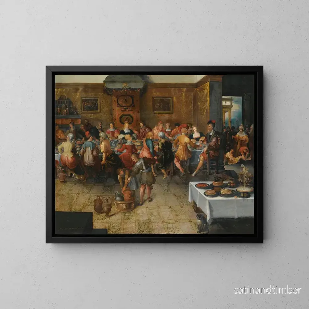 Reproduktion av målningen La parabole du festin de noces - Frans Francken le Jeune