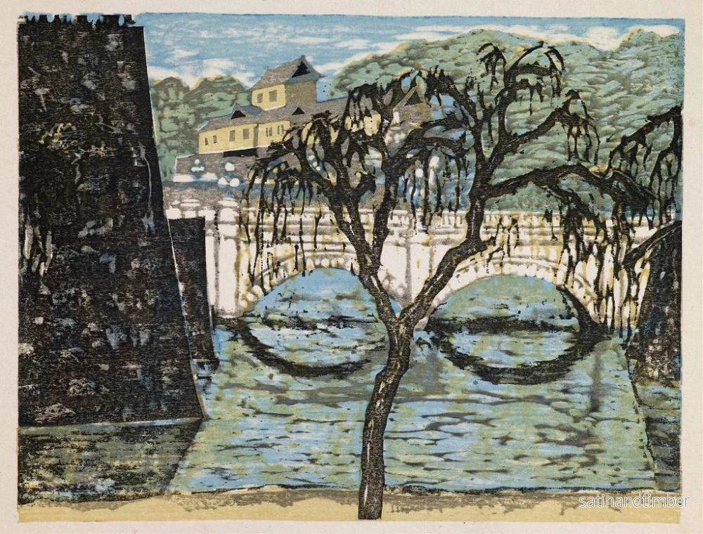 Reproduktion av målningen Nijbashi från serien Souvenirs de Tokyo - Onchi Kōshirō - Bild 2