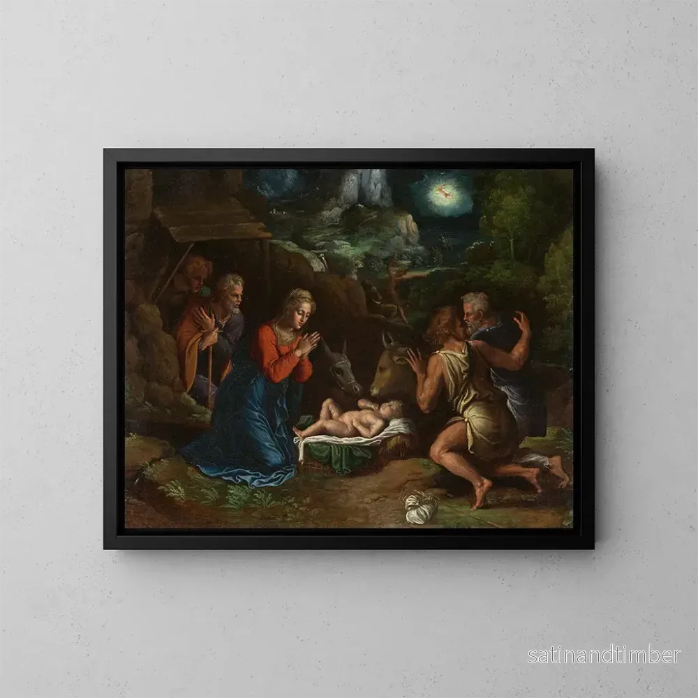 Reproduktion av målningen L'Adoration des bergers - Girolamo da Carpi