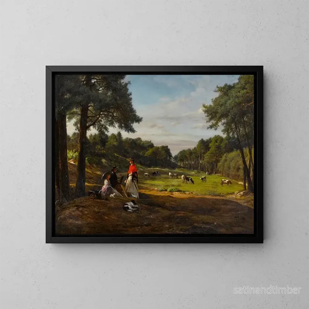 Reproduktion av målningen En pastoral landskap med figurer som skissar i förgrunden – Josephus Laurentius Dyckmans Reproduktion av målningen En pastoral landskap med figurer som skissar i förgrunden – Josephus Laurentius Dyckmans