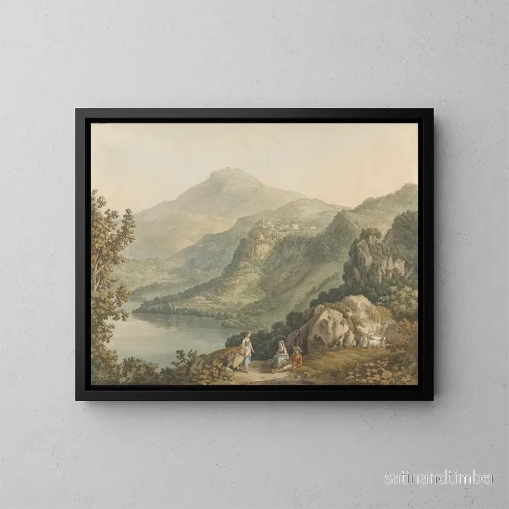 Reproduktion av målningen Lac Nemi - Jakob Philipp Hackert