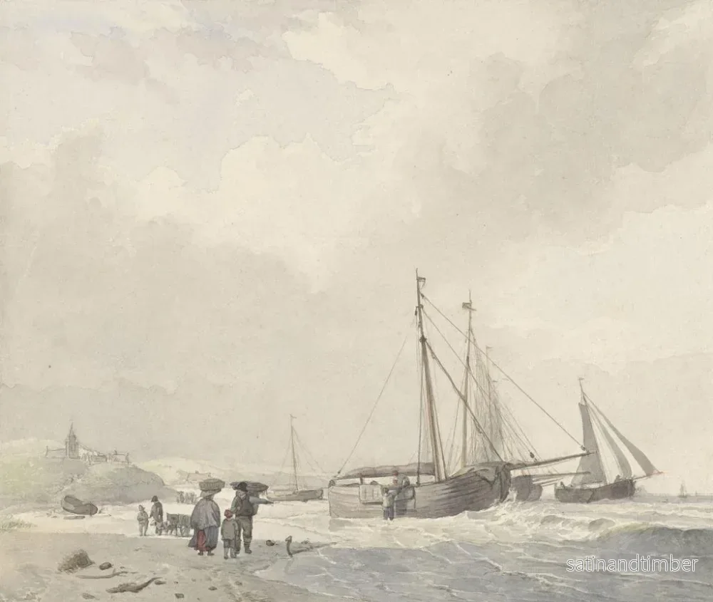 Reproduktion av målningen Vy över Scheveningen-stranden - Hendrikus van de Sande Bakhuyzen - Bild 2