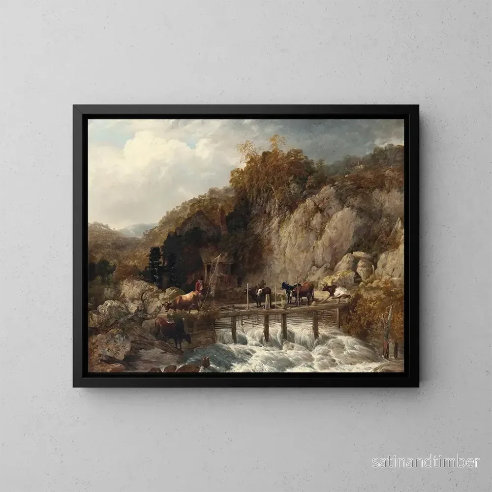 Reproduktion av målningen av Moulin d’Umberleigh, floden Taw, Devon – Thomas Sidney Cooper Reproduktion av målningen av Moulin d’Umberleigh, floden Taw, Devon – Thomas Sidney Cooper