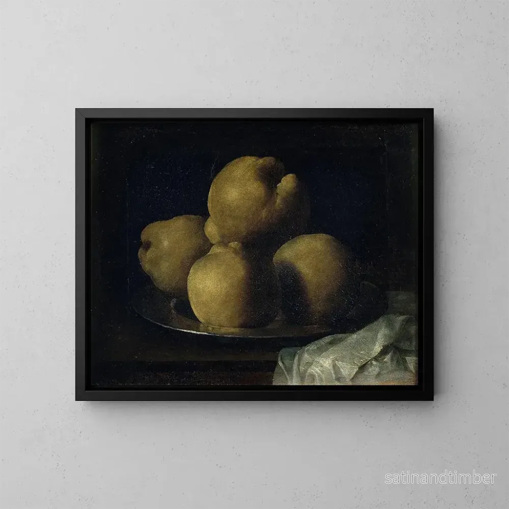 Reproduktion av målningen av stilleben med en skål med kvittenfrukter - Francisco de Zurbarán