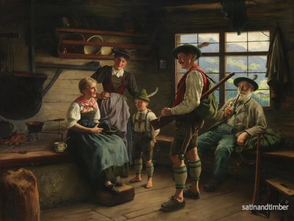 Reproduktion av målningen Samling av jägare i fjällbäcken - Emil Rau - Bild 2