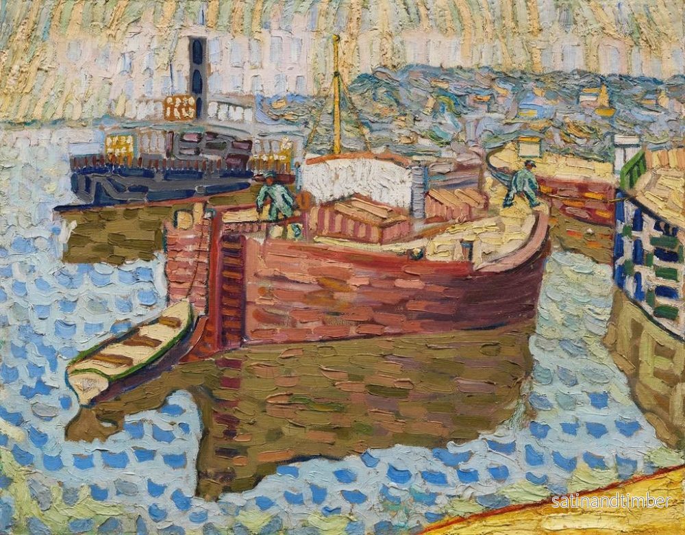 Reproduktion av målningen Péniches sur le Dniepr - Vladimir Baranov-Rossiné - Bild 2