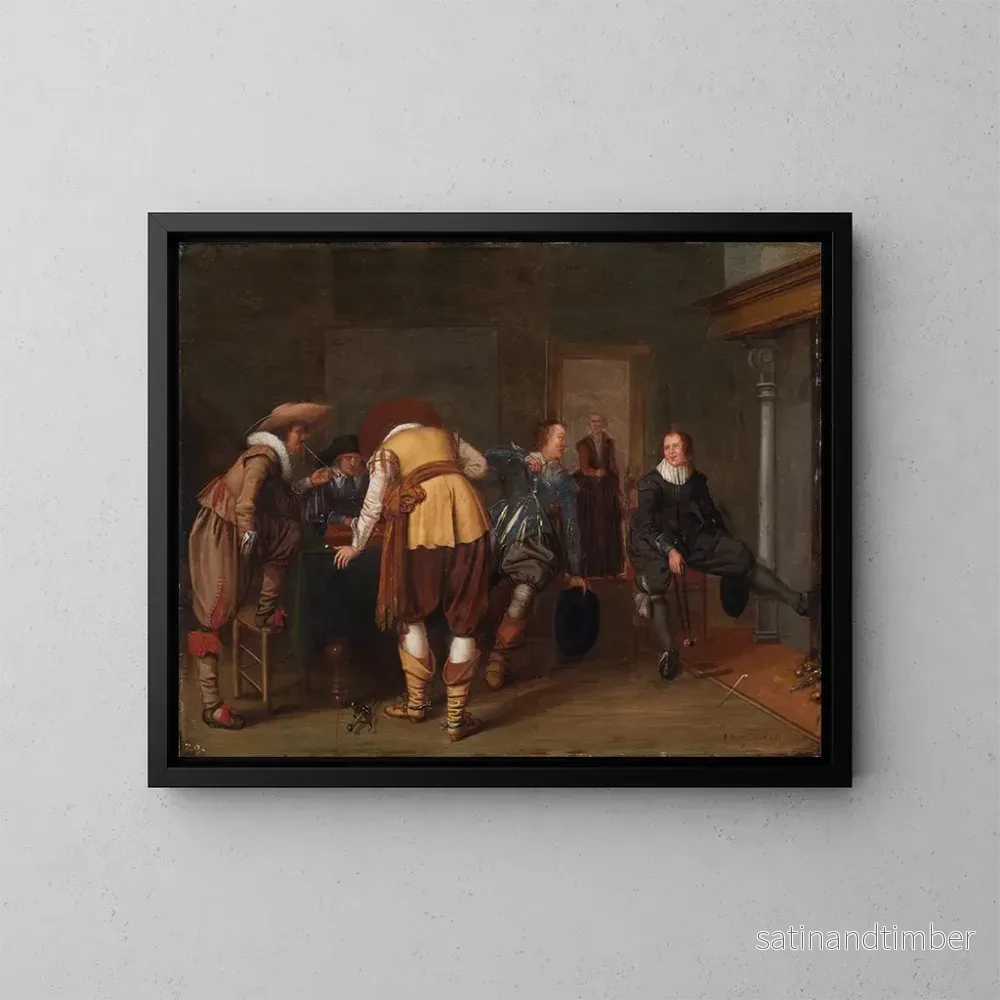 Reproduktion av målningen Les joueurs de jeux de société - Pieter Symonsz Potter