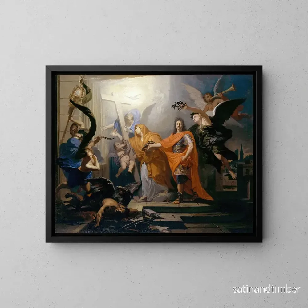 Reproduktion av målningen La restauration de la religion catholique à Strasbourg - Claude Guy Hall