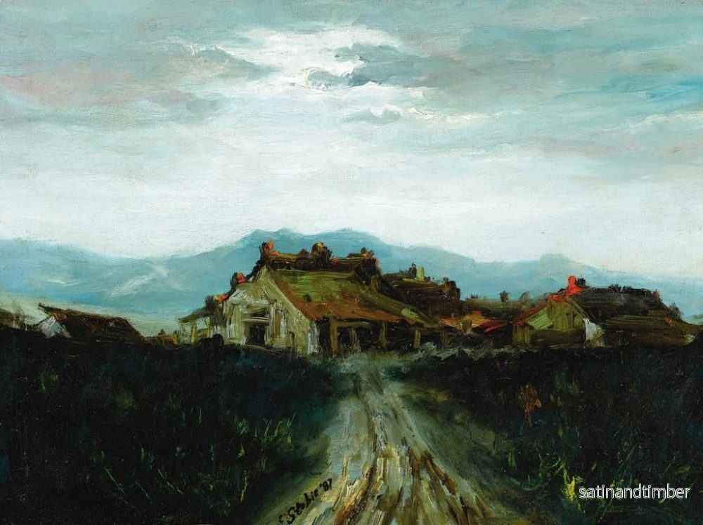 Reproduktion av målningen av huset i landskapet - Charles Stewart Stobie - Bild 2