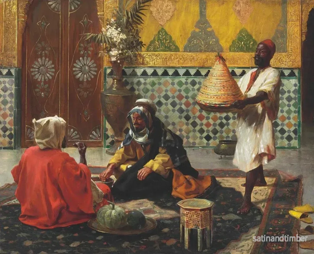 Reproduktion av målningen En eftermiddagssamtal - Rudolf Ernst - Bild 2