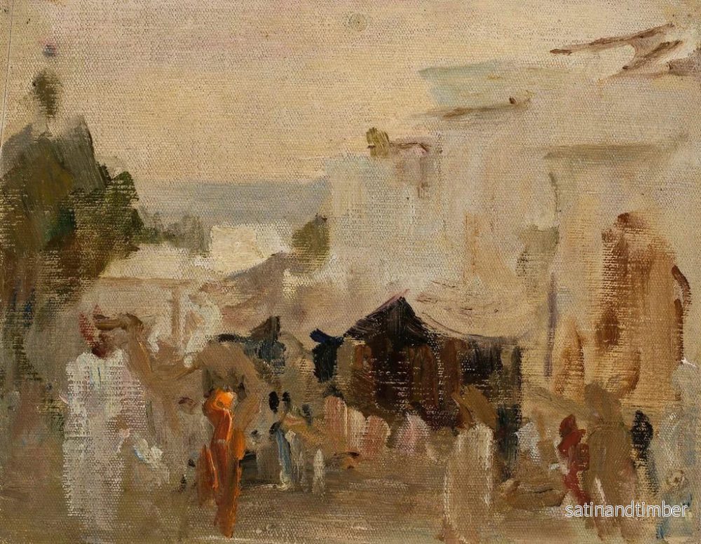 Reproduktion av målningen Rue à Udaipur lors du voyage en Inde - Jan Cybis - Bild 2