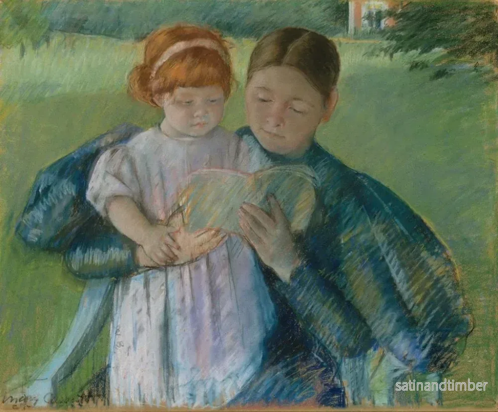 Reproduktion av målningen Sjuksköterska som läser för en liten flicka - Mary Cassatt - Bild 2