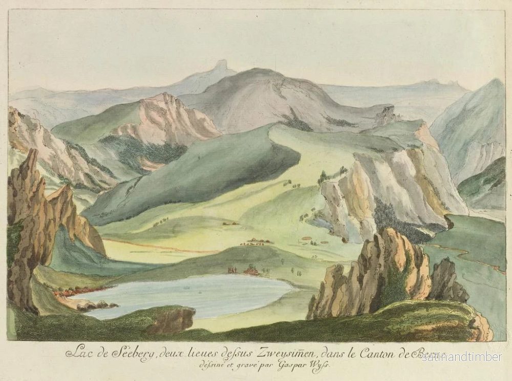 Reproduktion av målningen av Sebergsjön, två ligor ovanför Zweysimmens i kantonen Bern - Caspar Leontius Wyss - Bild 2