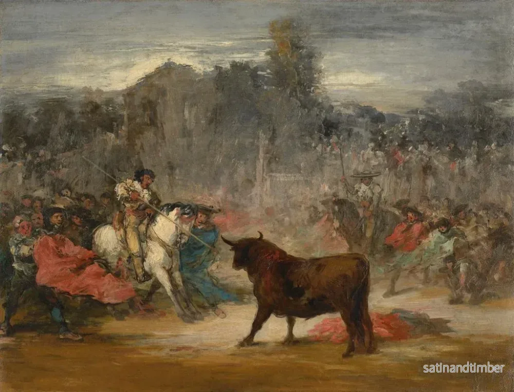 Reproduktion av målningen Varilargueros harcelant le tjuren - Eugenio Lucas Velázquez - Bild 2
