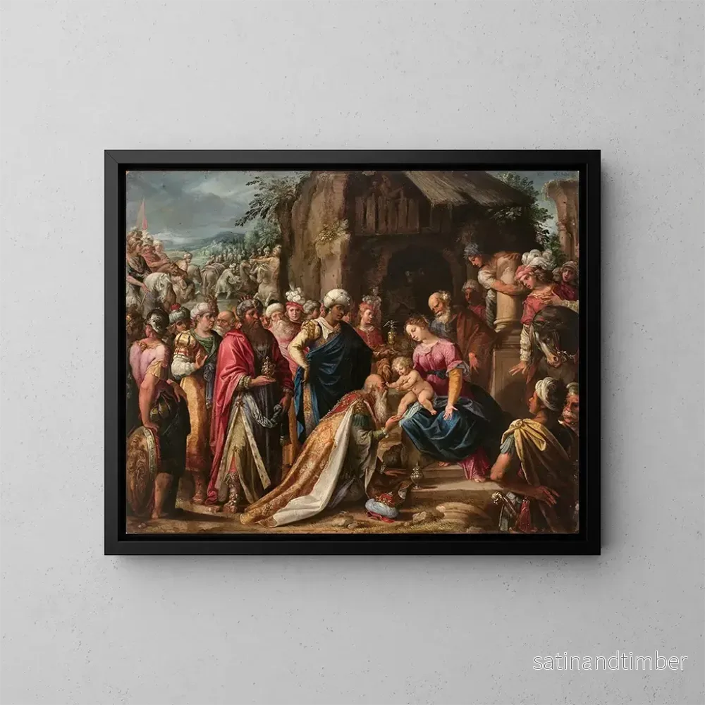 Reproduktion av målningen L'Adoration des mages - Pietro de Lignis