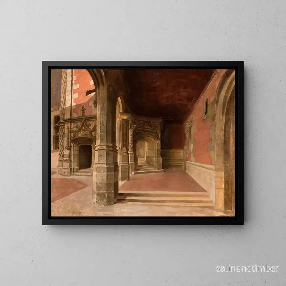 Reproduktion av målningen Cloître du château de Blois - Stefan Bakałowicz