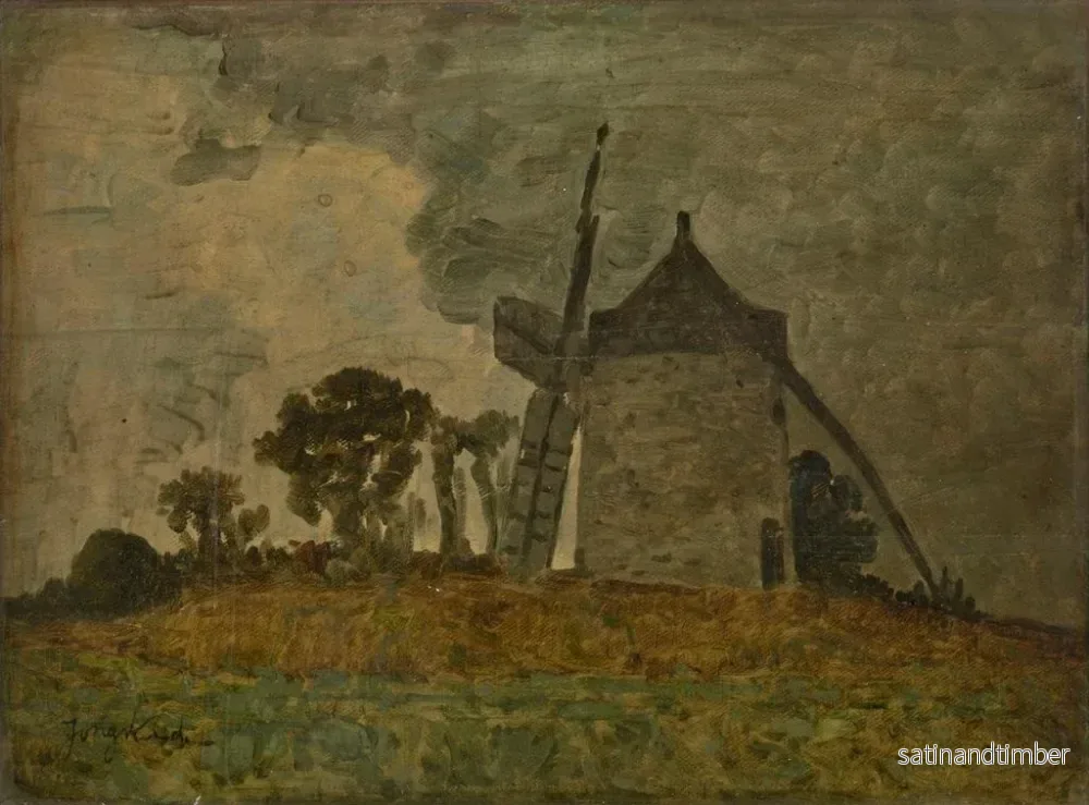 Reproduktion av målningen Landskap med en vindmølle - Johan Barthold Jongkind - Bild 2