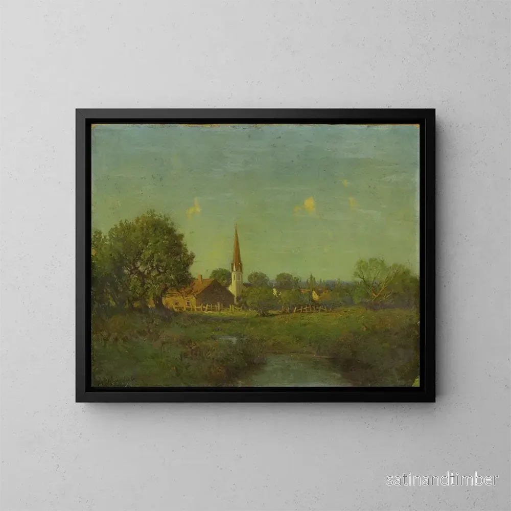 Reproduktion av målningen av den pionjärartade kyrkan utan titel - Julian Onderdonk