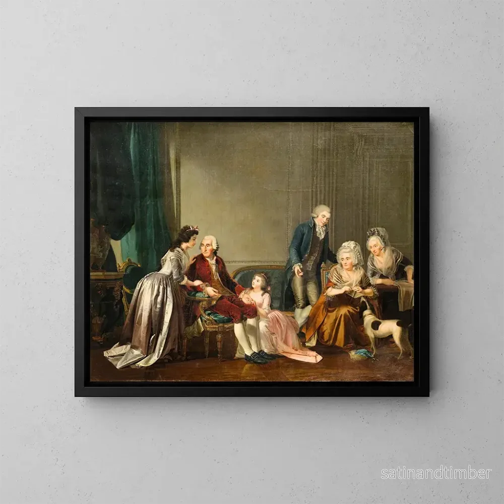 Reproduktion av målningen Familjeporträtt i ett interiör - Charles-Nicolas Guillon