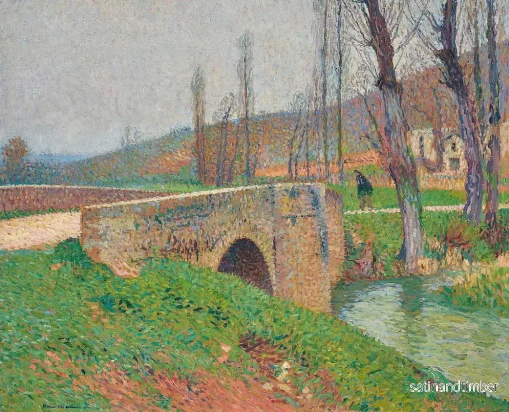 Reproduktion av målningen av bron under en grå himmel - Henri Martin - Bild 2