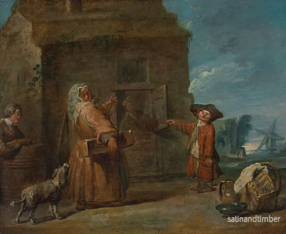 Reproduktion av målningen En genrebild, kanske "Prestidigitörens låda" - Jean Siméon Chardin - Bild 2