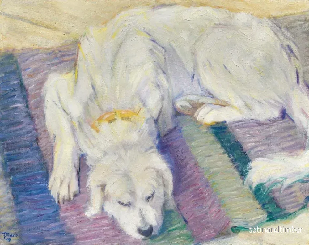 Reproduktion av målningen Hund liggande, hundporträtt - Franz Marc - Bild 2