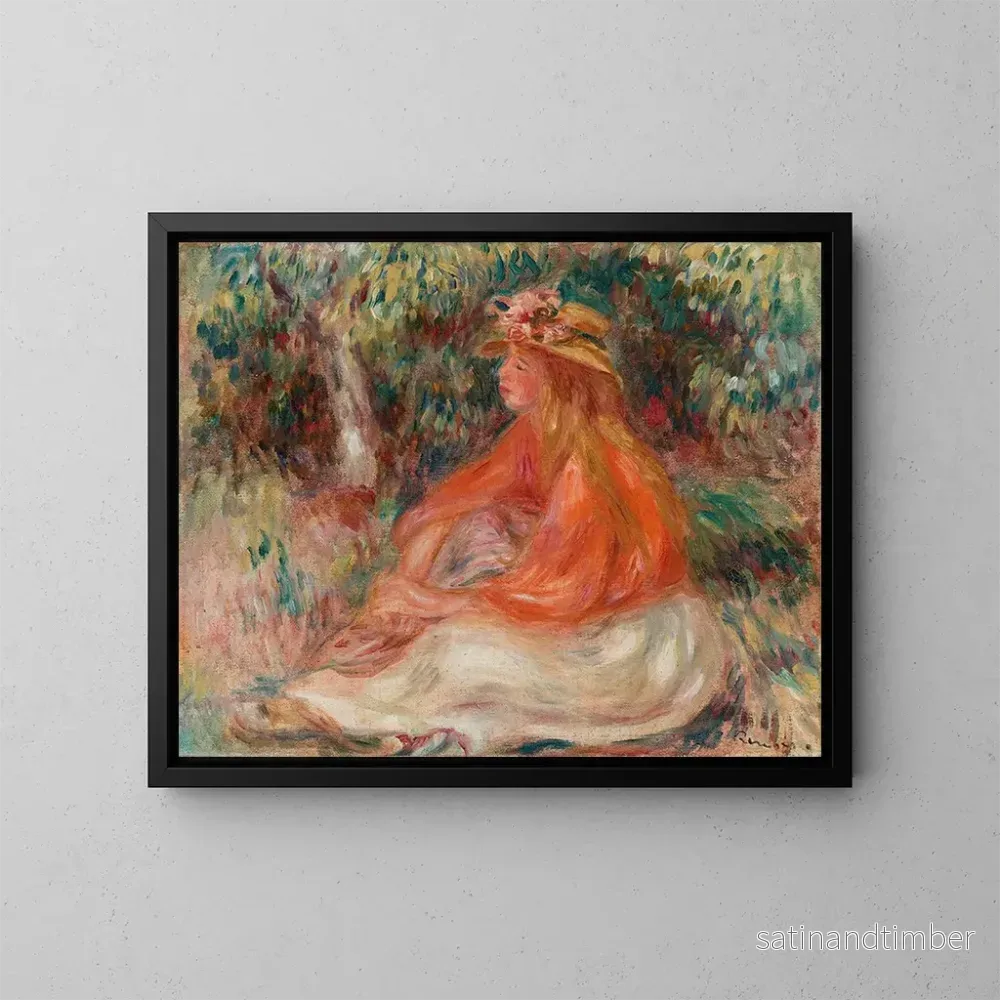 Reproduktion av målningen av en sittande kvinna - Pierre-Auguste Renoir