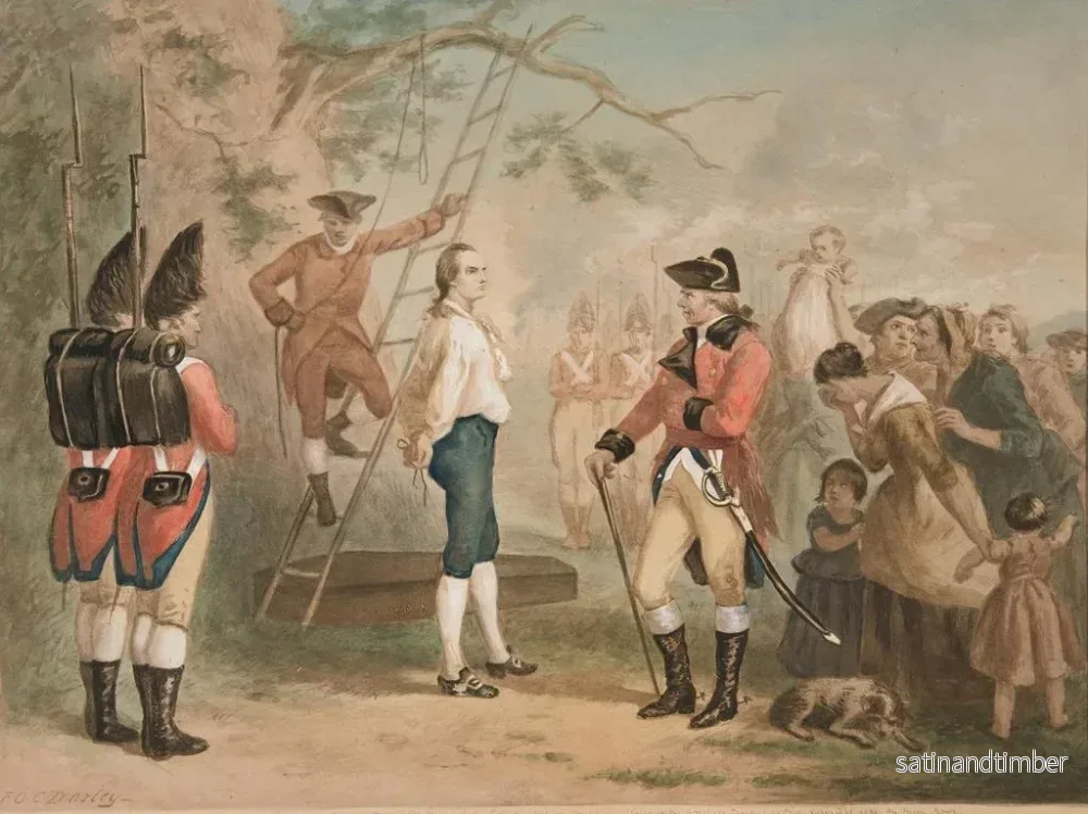 Reproduktion av målningen Les Derniers Mots de Nathan Hale - Felix O. C. Darley - Bild 2
